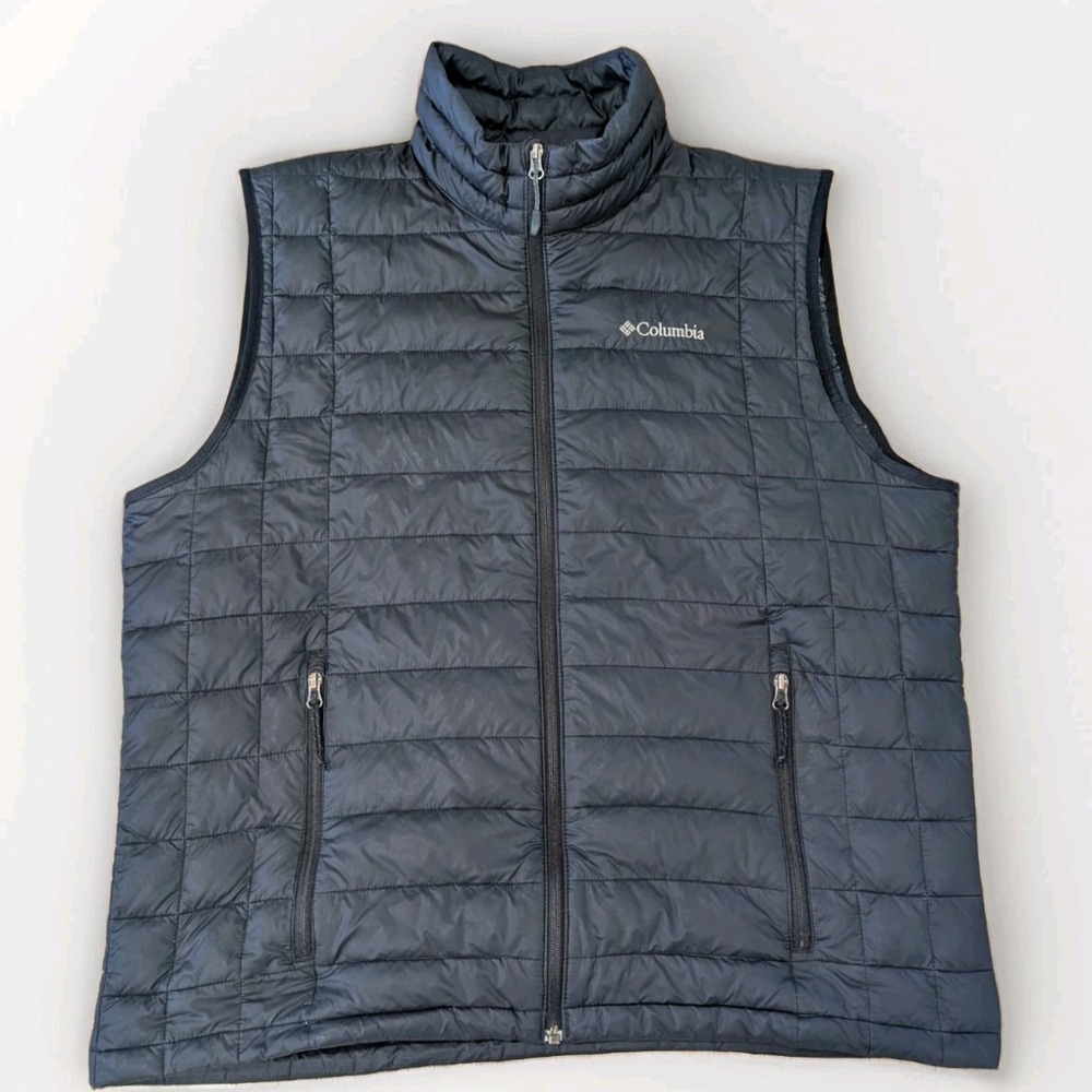 Columbia Vest Mens XL Black 590 TurboDown Omni Heat Down Puffer Insulated XLarge